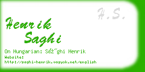 henrik saghi business card